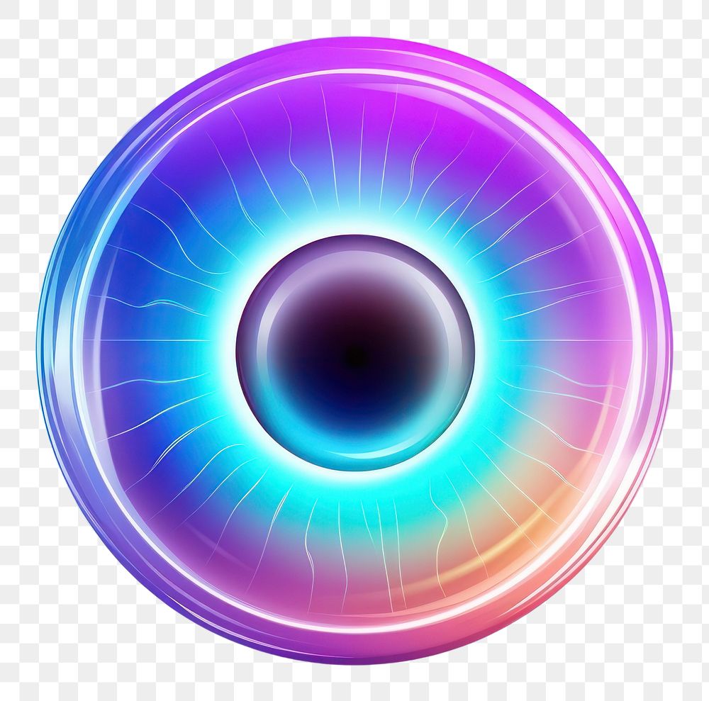PNG  Eye icon iridescent pattern purple iris.