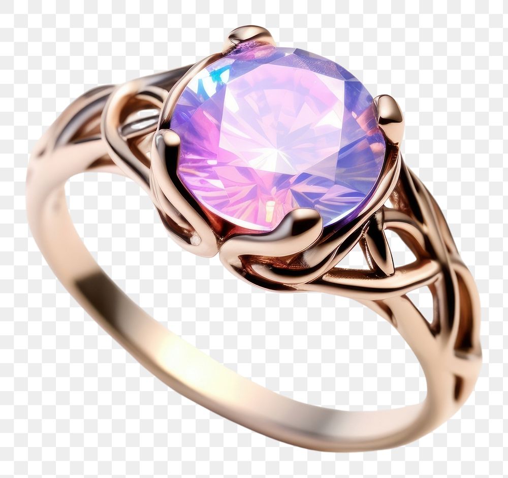 PNG  Opal ring iridescent gemstone jewelry white background.