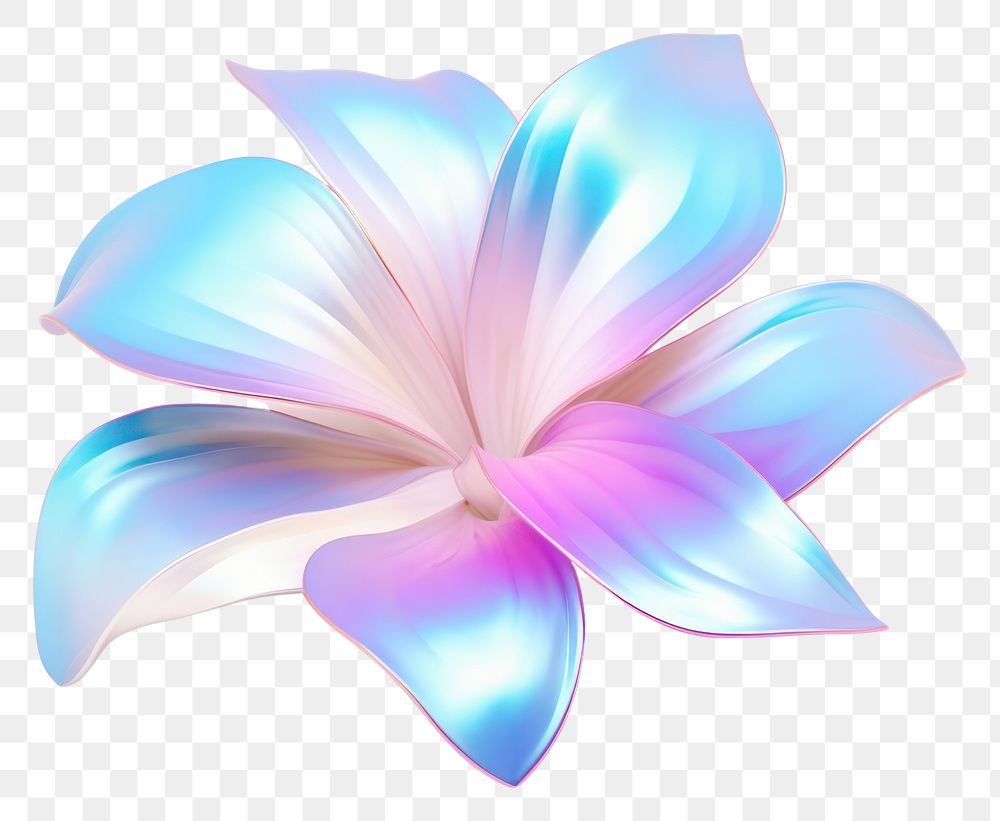 PNG  Simple flower icon iridescent petal plant white background.