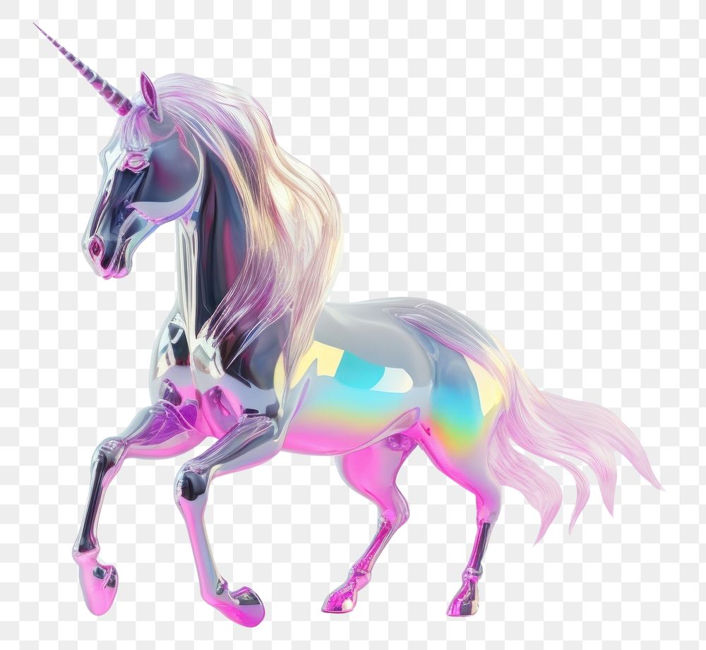 PNG  Unicorn iridescent animal mammal horse.