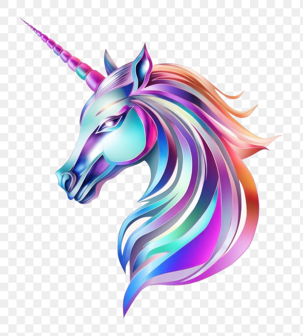 PNG  Unicorn symbol iridescent animal mammal representation.