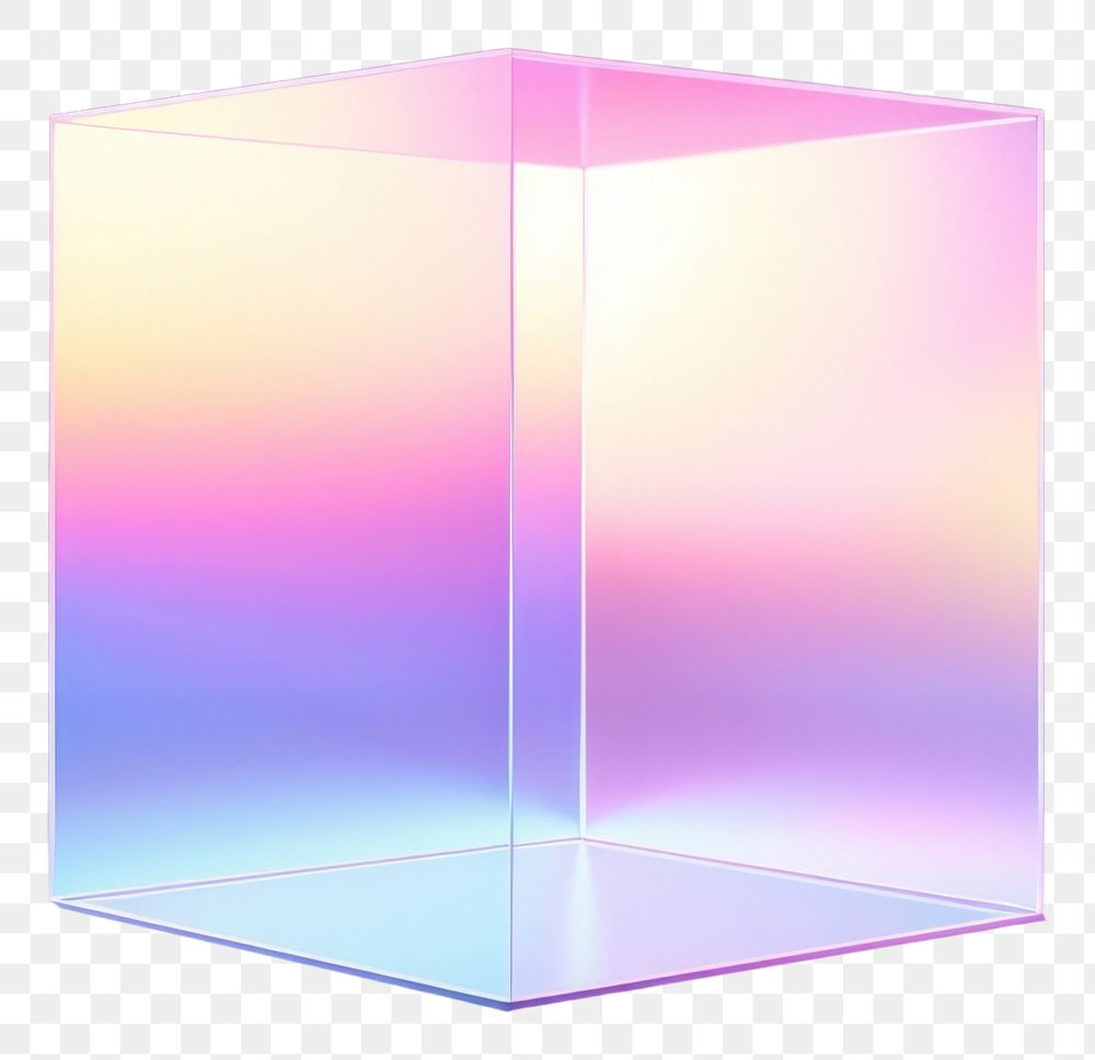 PNG Light Box Led Cube mockup lighting illuminated studio shot.