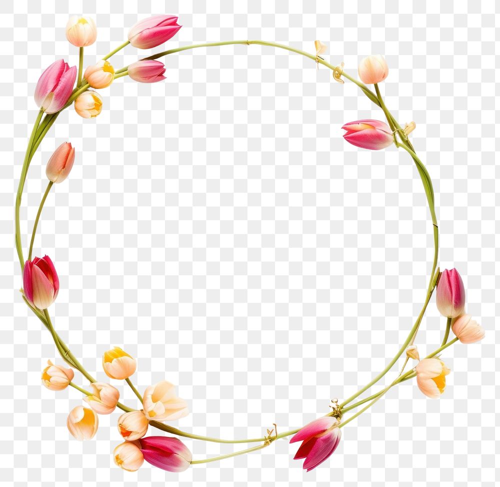 PNG  Flower jewelry circle wreath.