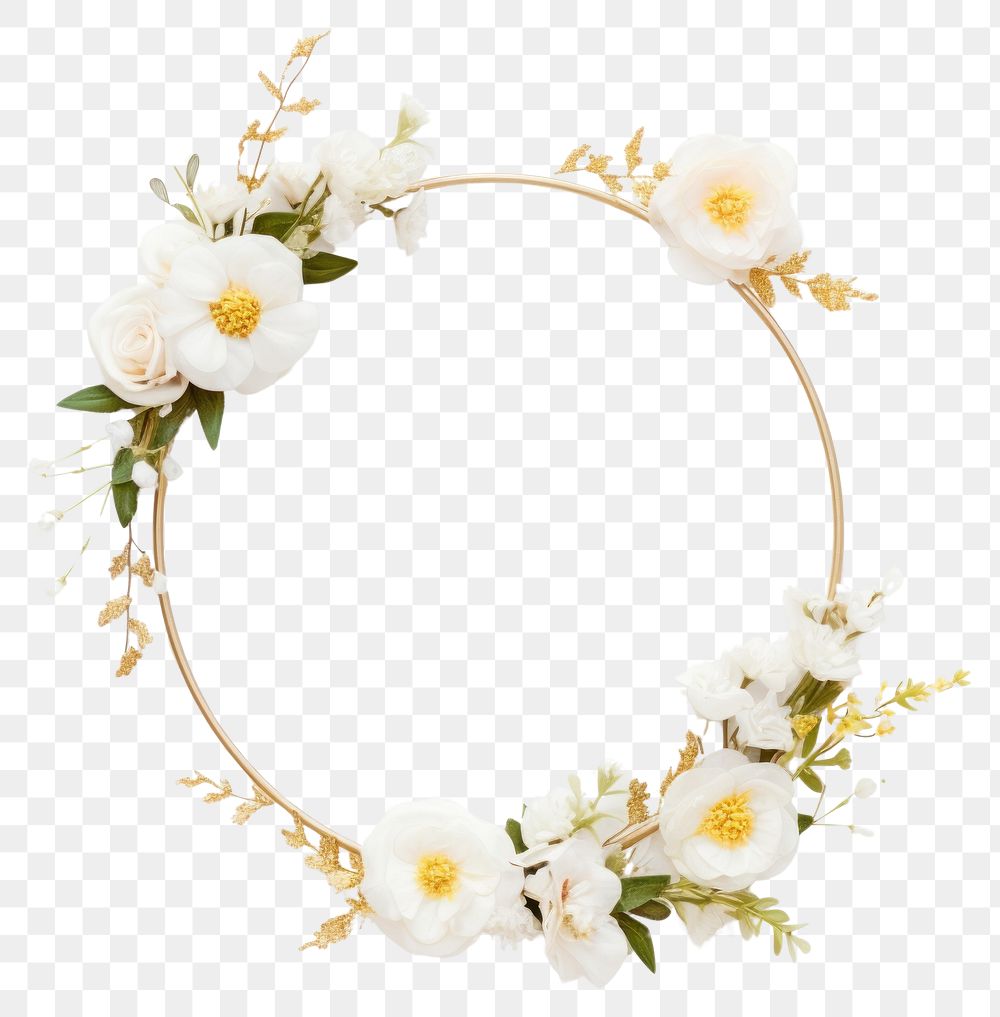 PNG  Flower jewelry wedding wreath.