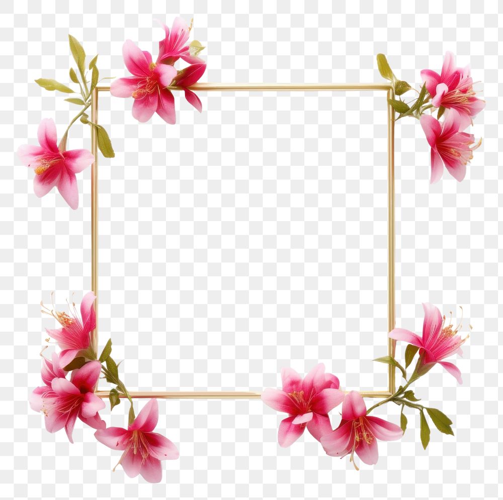 PNG  Flower wreath plant frame.