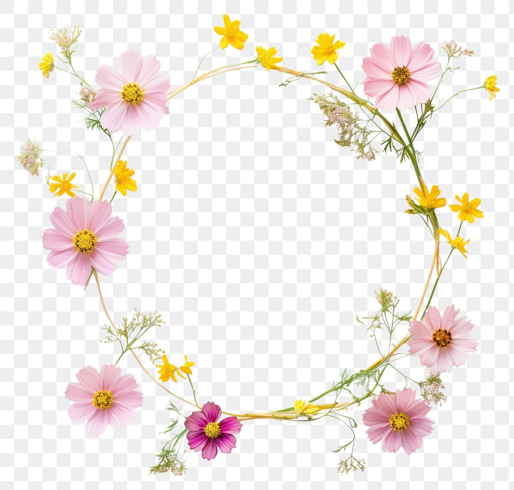 PNG  Flower cosmos wreath plant.