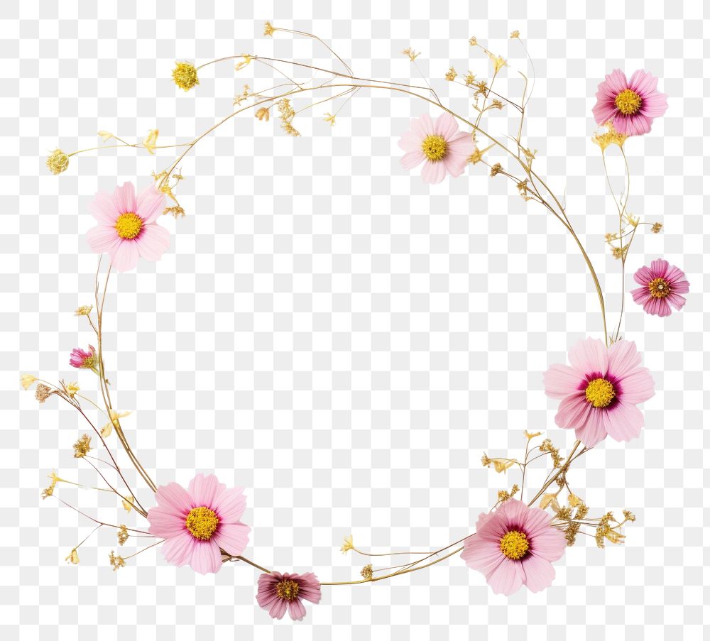 PNG  Flower jewelry wreath cosmos.