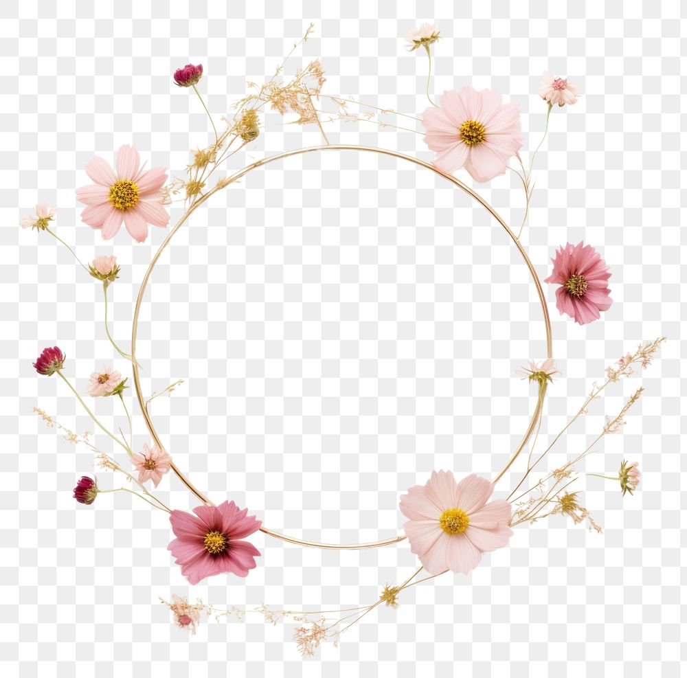 PNG  Flower jewelry cosmos wreath.
