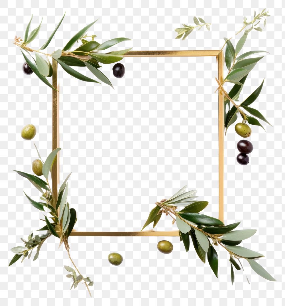PNG  Olive frame white background celebration.