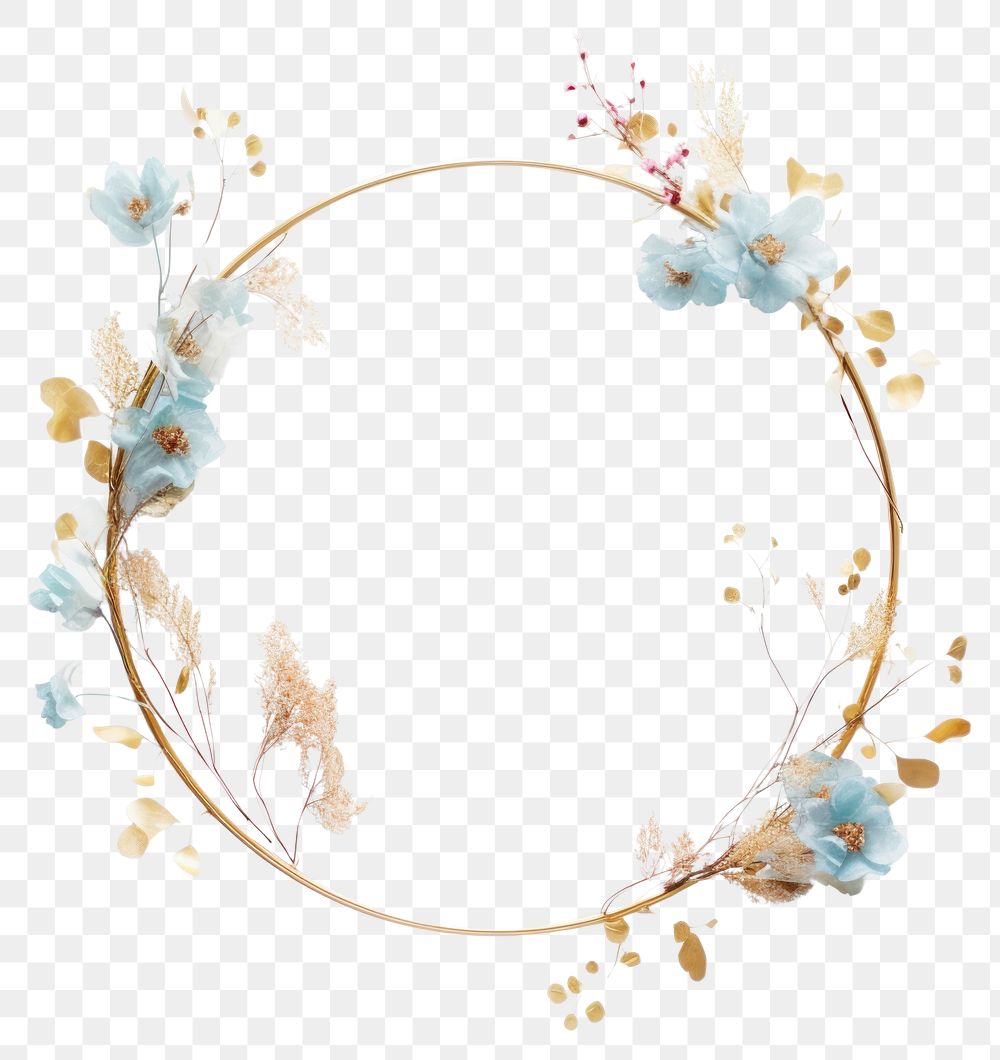 PNG  Jewelry circle wreath flower.