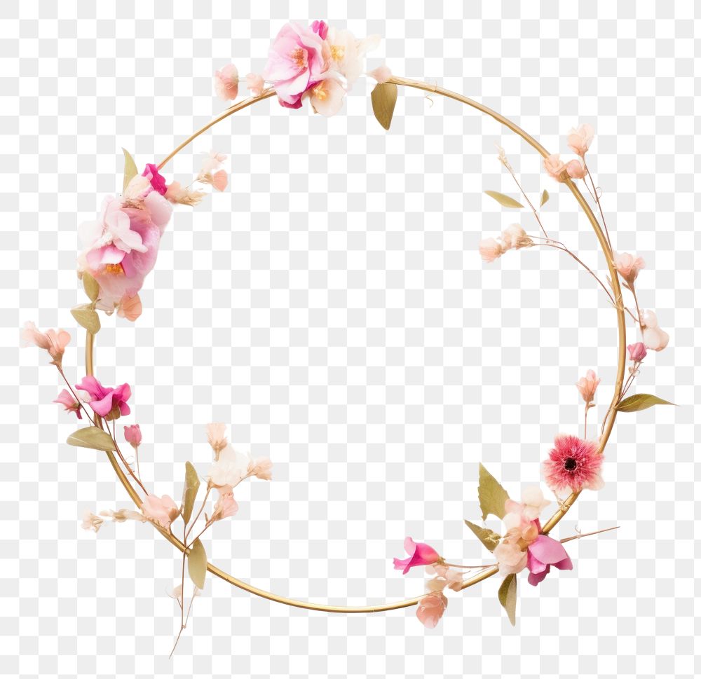 PNG  Flower circle wreath petal.