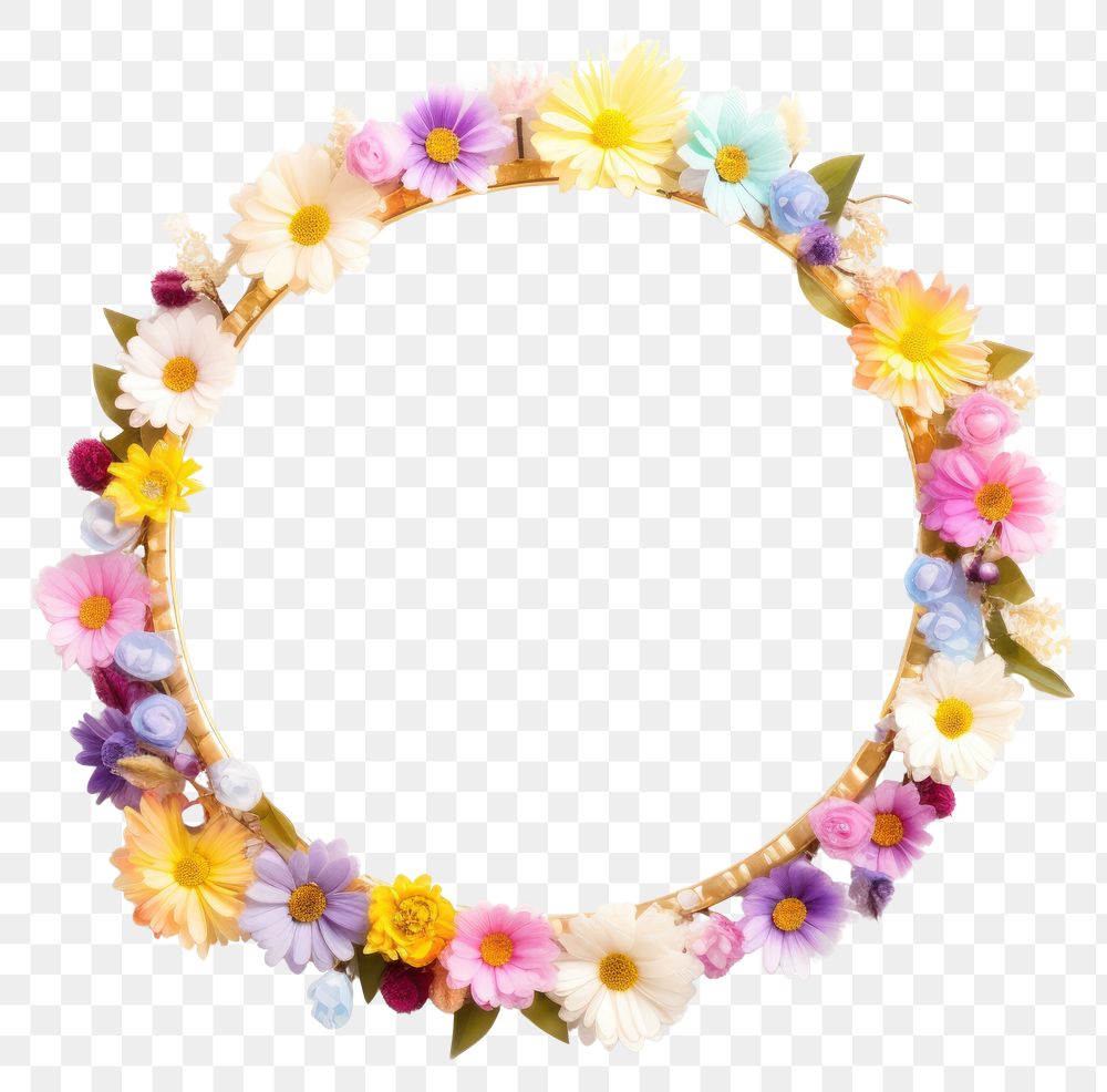 PNG  Flower jewelry wreath circle.
