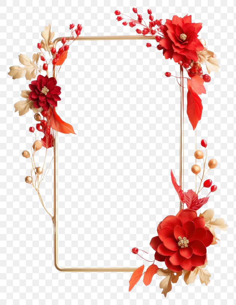 PNG  Flower wreath plant red.