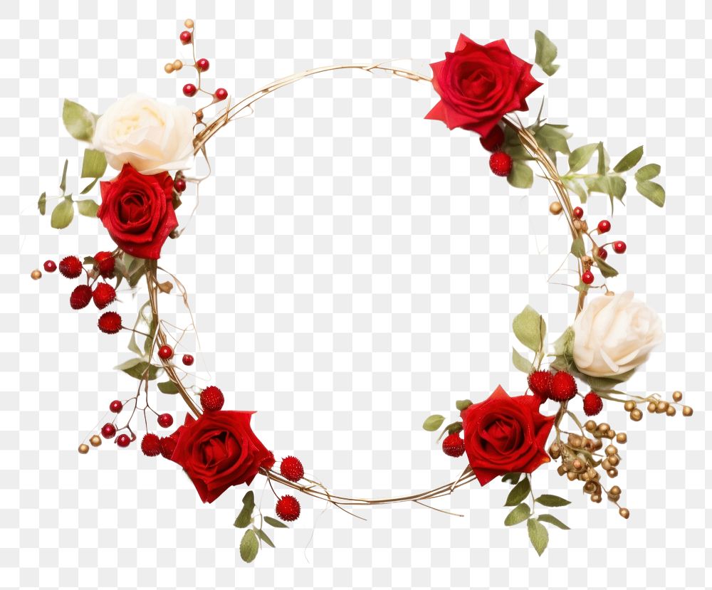 PNG  Flower rose wreath plant.