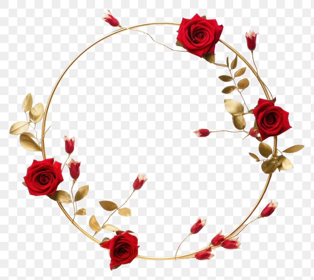 PNG  Rose circle wreath flower.