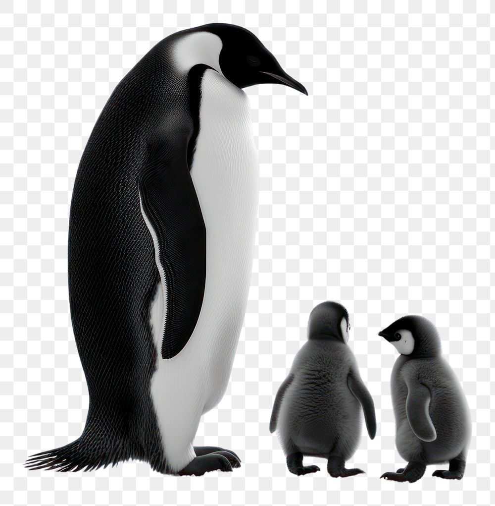 PNG Photography of family emperor penguins monochrome animal black.
