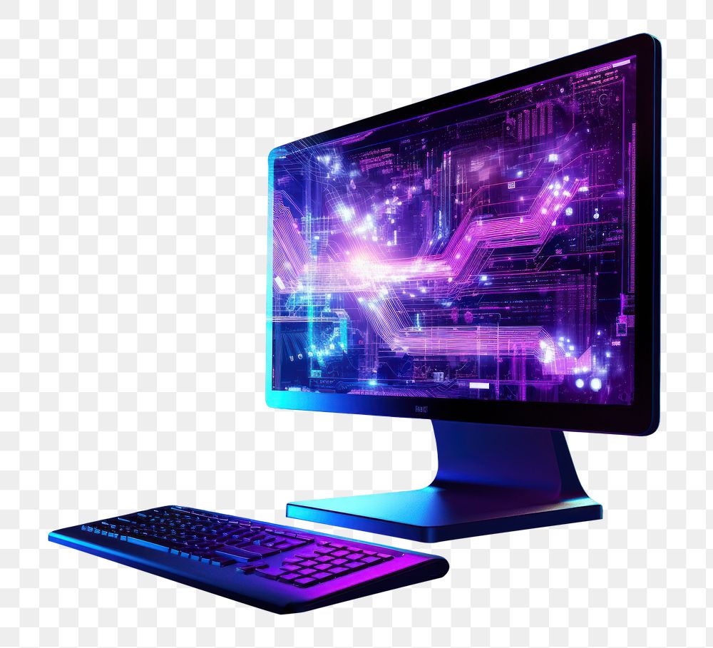 PNG Computer light technology purple.
