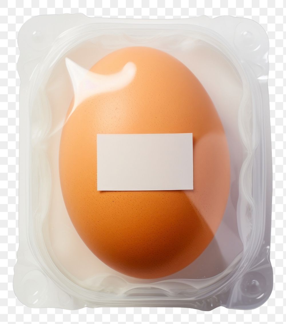 PNG Plastic wrapping over an egg food medication eggshell.