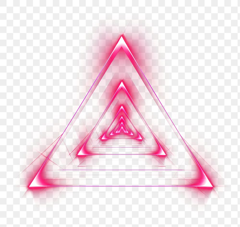 PNG Abstract triangle illuminated glowing.