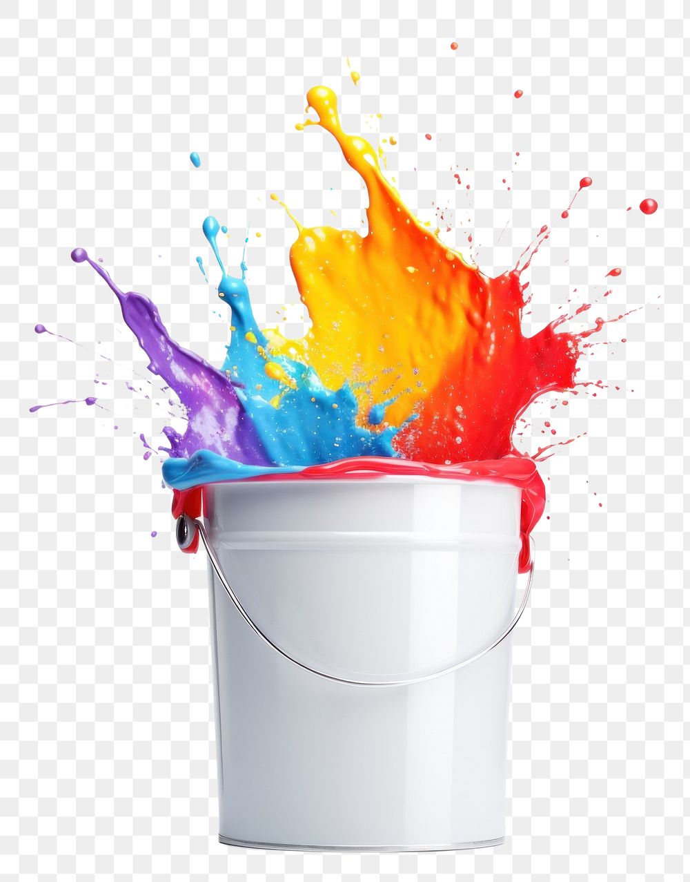 PNG Paint bucket mockup white background splattered creativity.