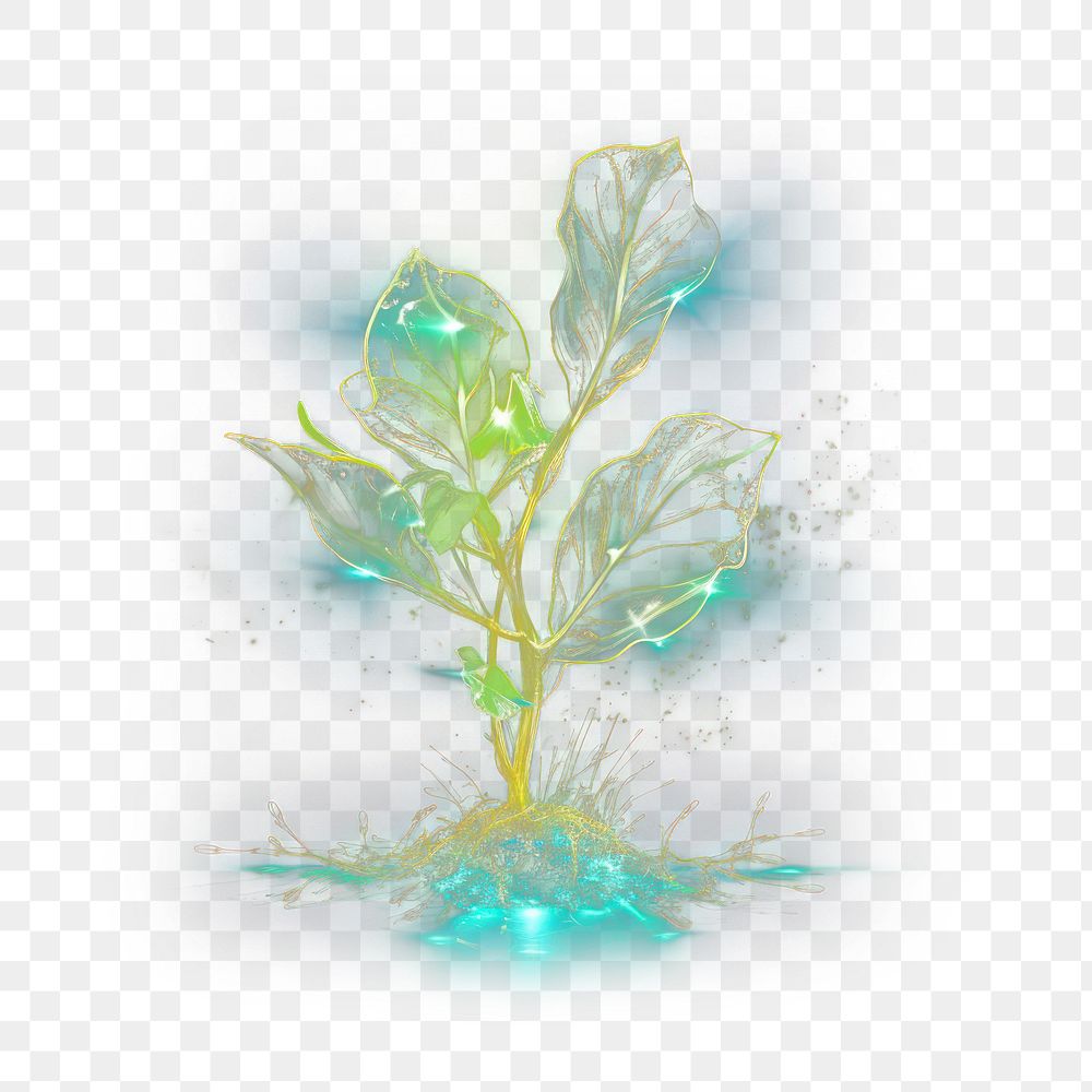 PNG Plant wrapped in fairy lights green abstract yellow.