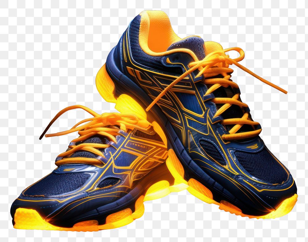 PNG Running shoes footwear yellow light.