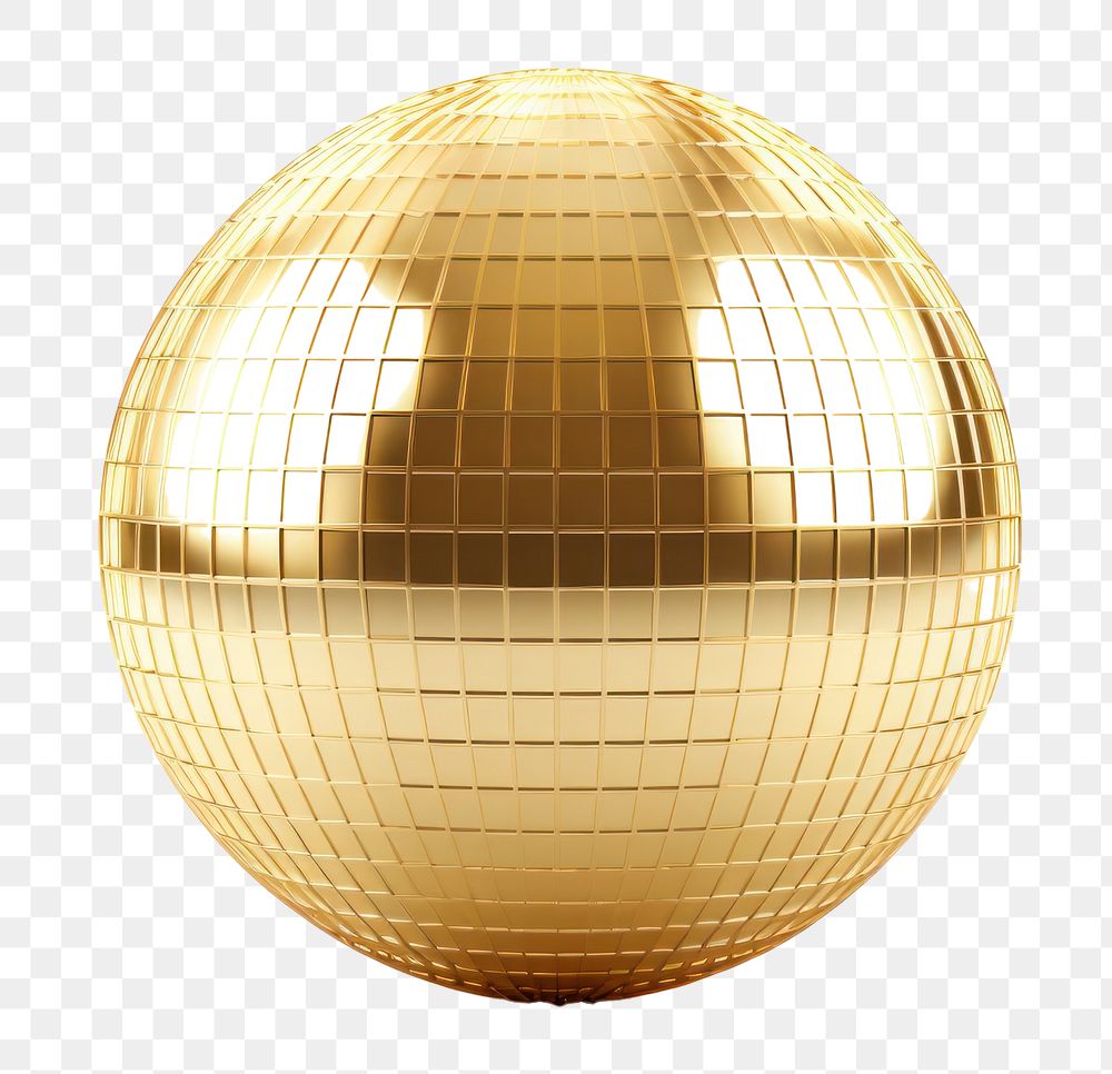 PNG Ball party disco sphere gold white background.