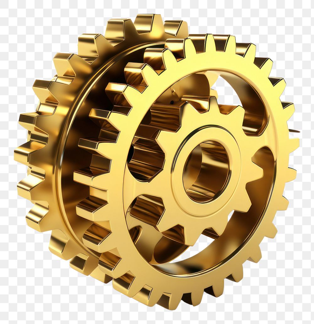 PNG Gear gold wheel white background.