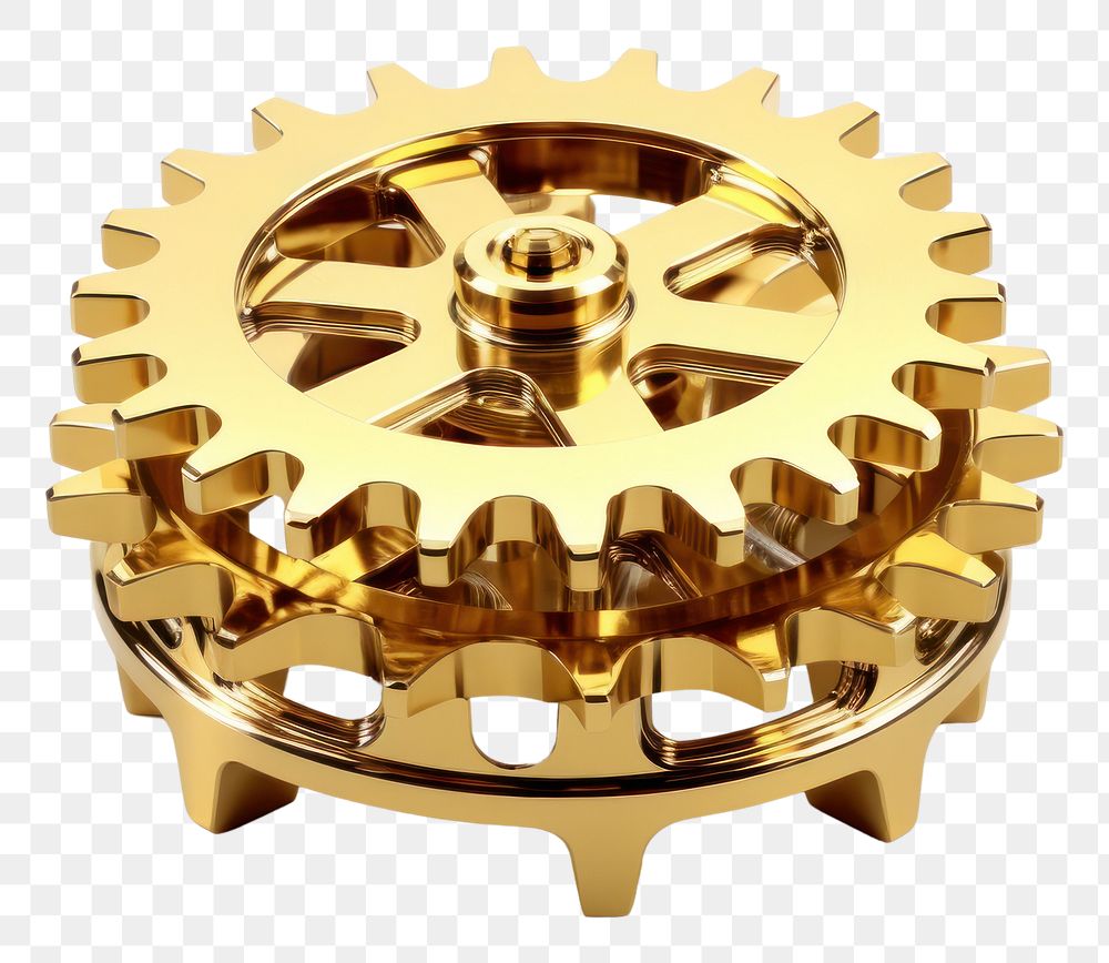 PNG Gear gold wheel white background.