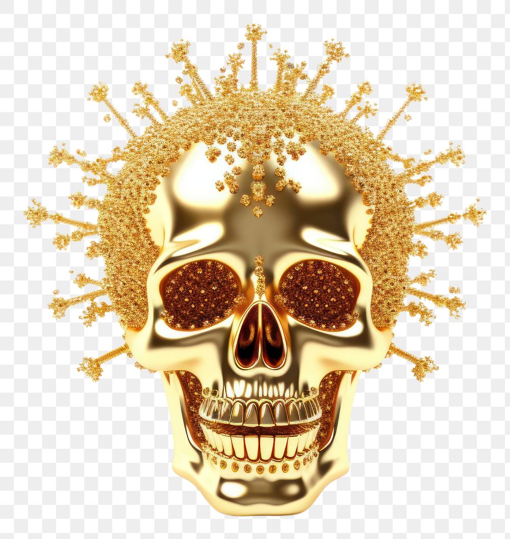 PNG Skull gold jewelry crown.