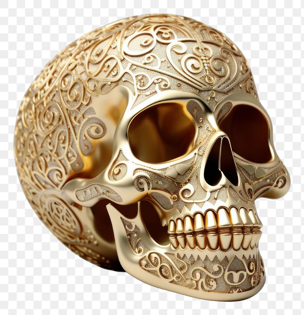 PNG Skull jewelry gold anthropology.