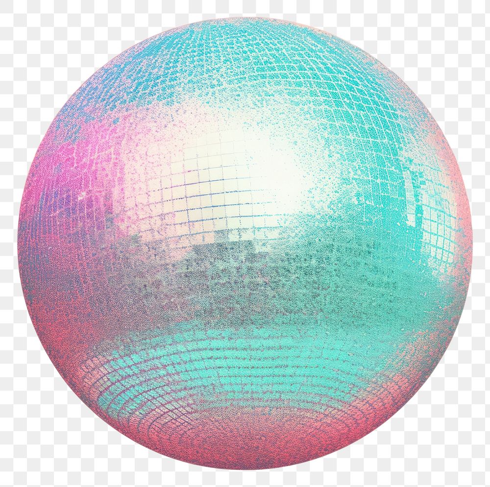 PNG Pastel risograph printed texture of a disco ball purple sphere accessories.