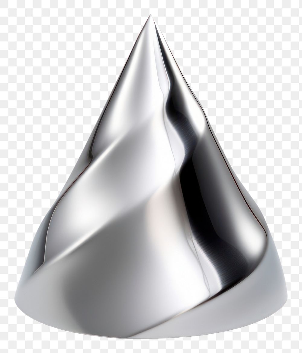 PNG Silver shiny cone simplicity.