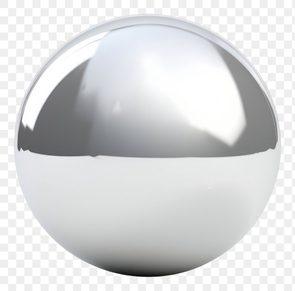 PNG Sphere chrome silver shiny.