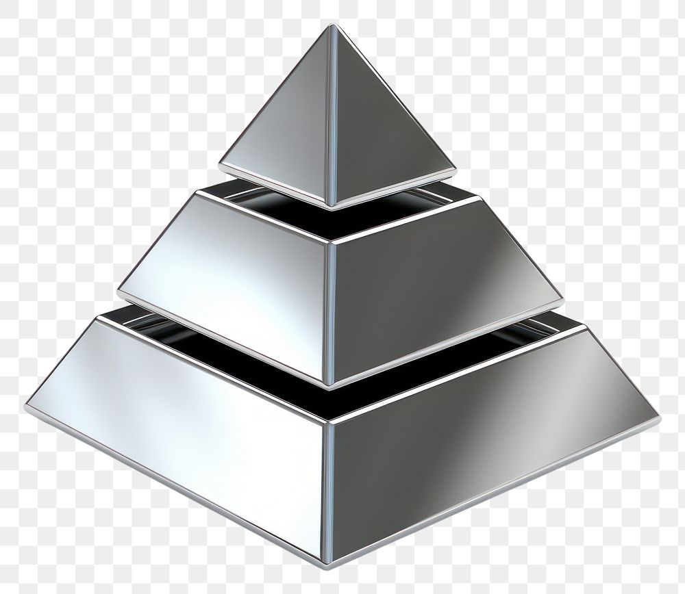 PNG Silver triangle pyramid shape.