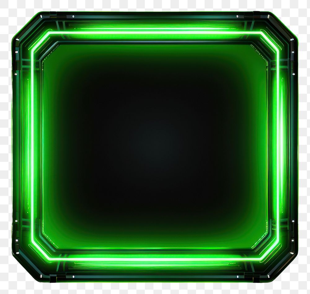PNG Frame light green neon.