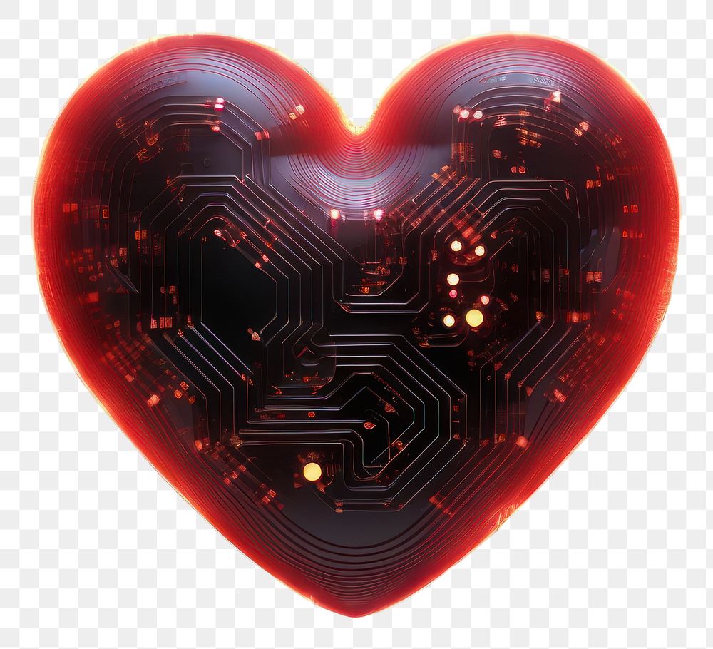 PNG Heart technology light red.