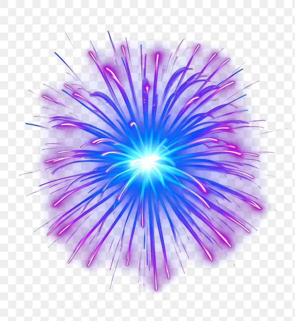 PNG Illustration firecracker neon rim light fireworks purple blue.
