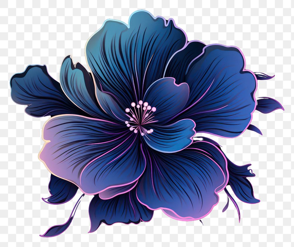 PNG Illustration flower bloom rim light pattern purple plant.