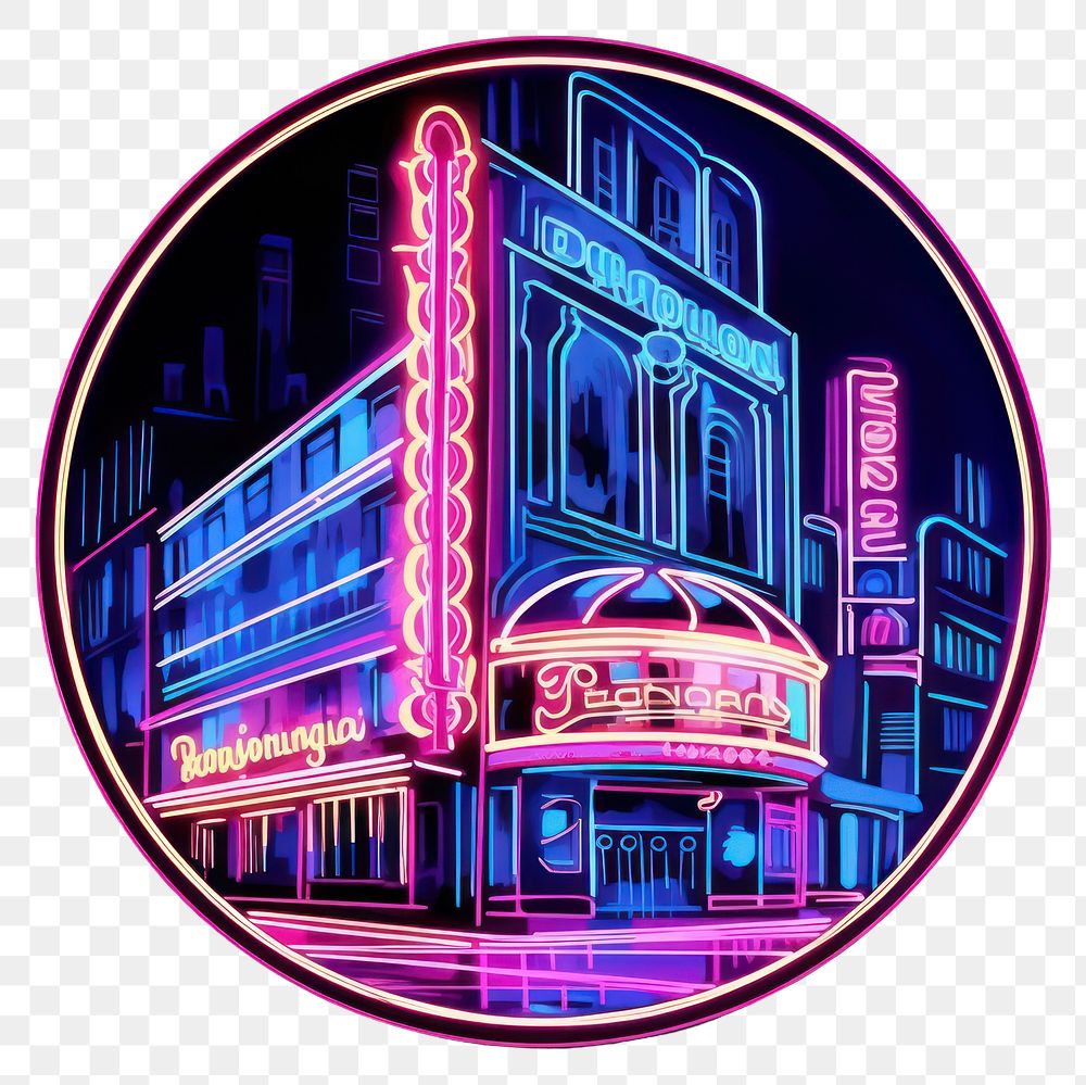 PNG Illustration paris neon rim light purple city architecture.