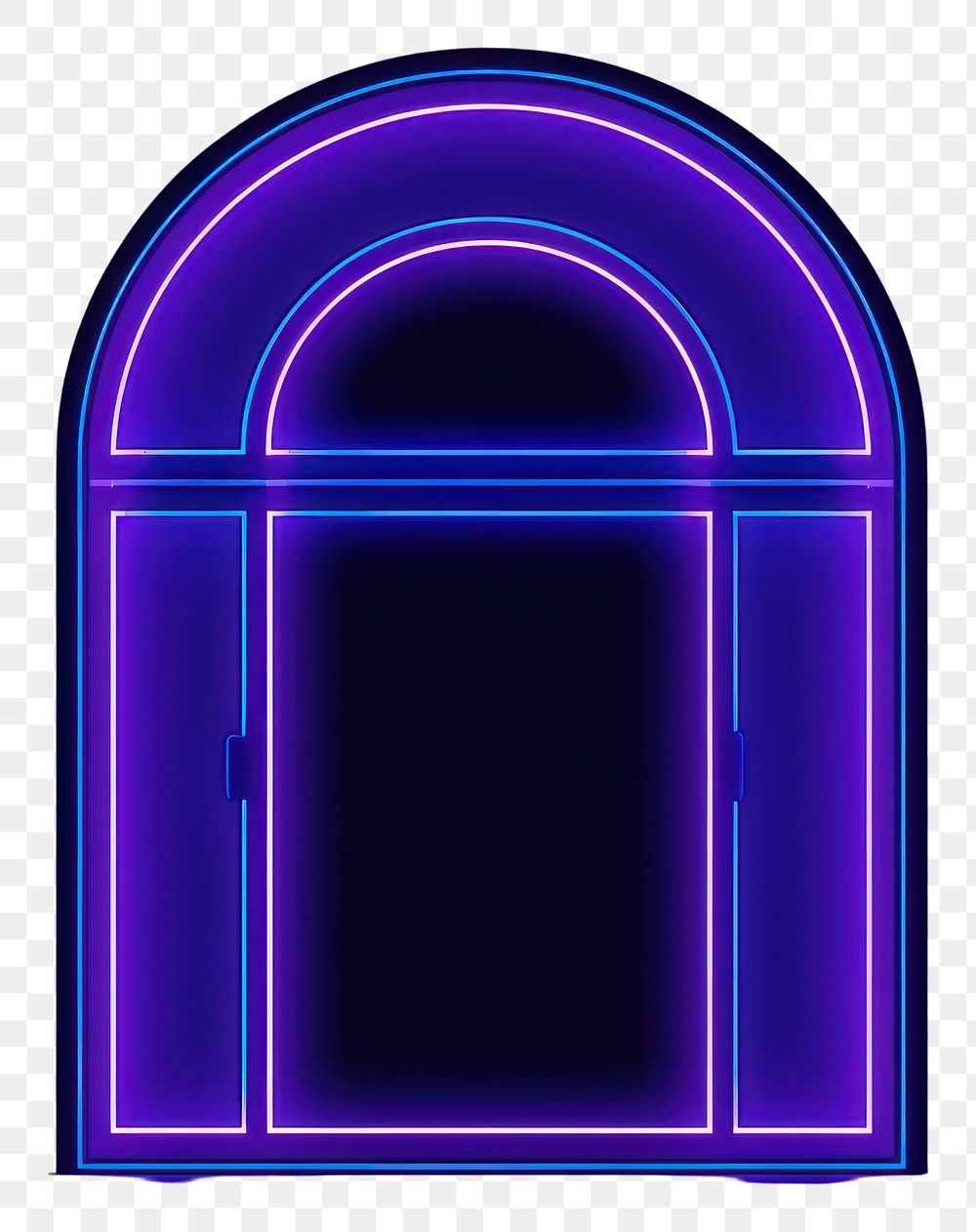 PNG Illustration window Neon rim light purple line blue.