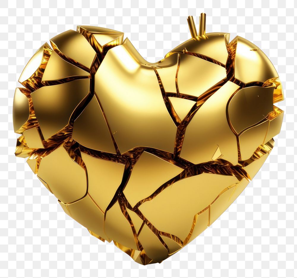 PNG Broken heart gold jewelry broken.