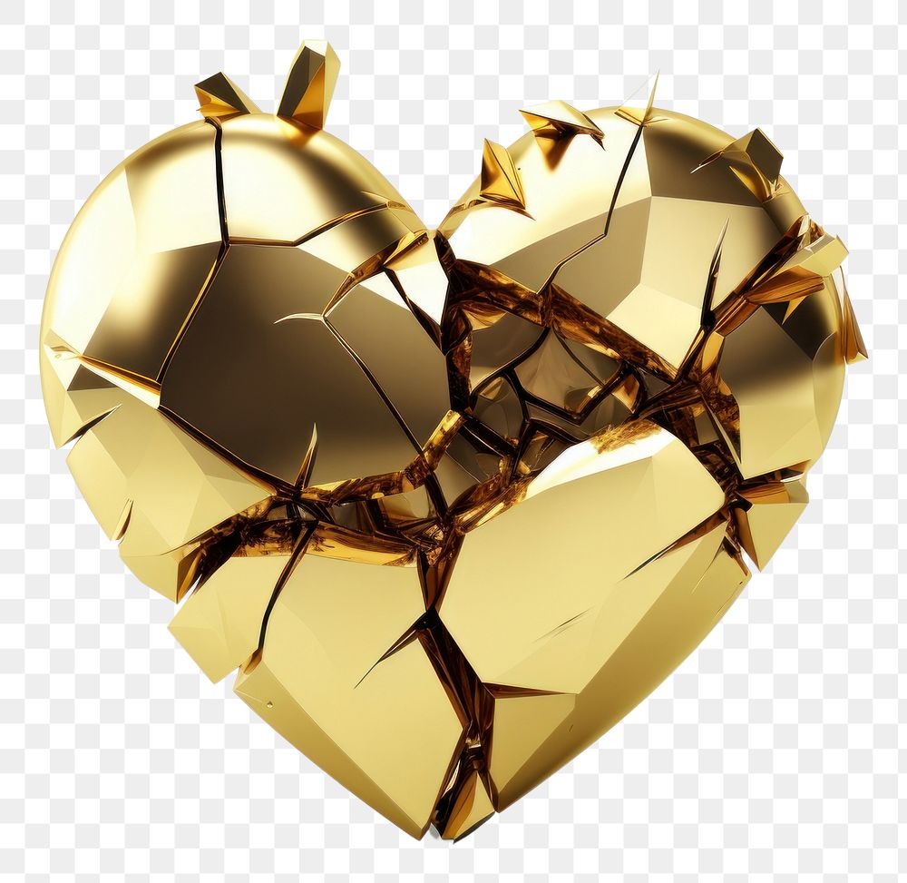 PNG Broken heart gold jewelry broken.