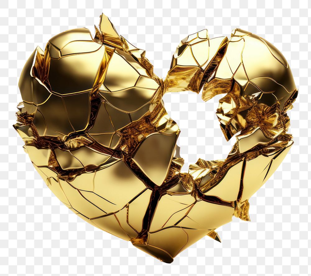 PNG Broken heart gold broken chandelier.