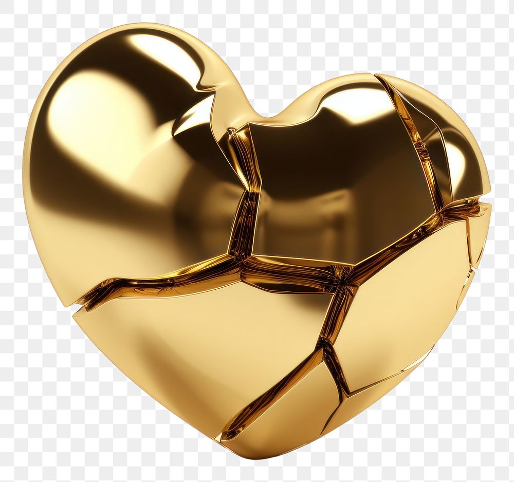 PNG Broken heart gold jewelry white background.