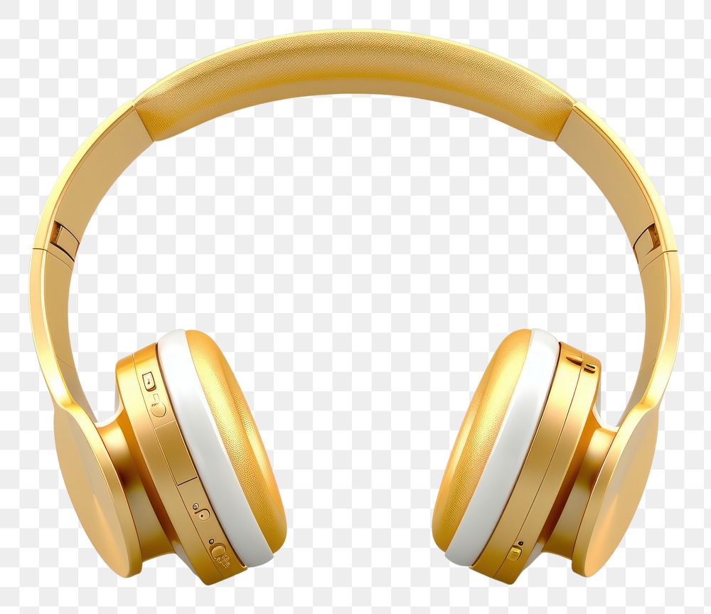 PNG Headphones headphones gold headset.