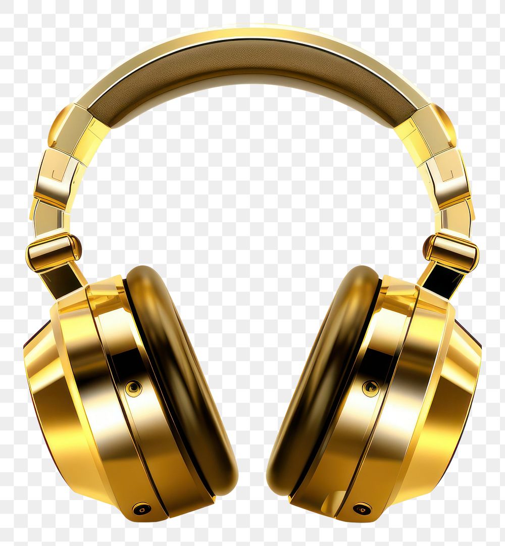 PNG Headphones headphones headset gold.