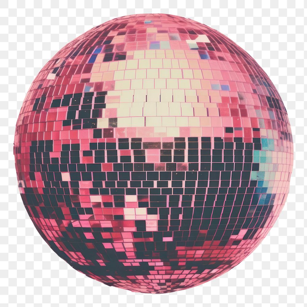 PNG Collage Retro dreamy disco ball astronomy sphere night.