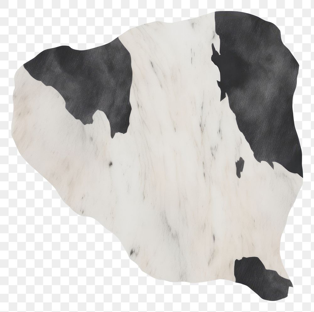 PNG Black cow skin marble distort shape white background livestock pattern.