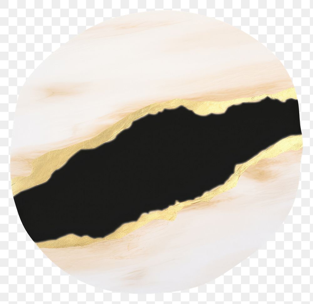 PNG Black gold marble distort shape white background astronomy textured.